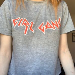 girl gang distressed tee